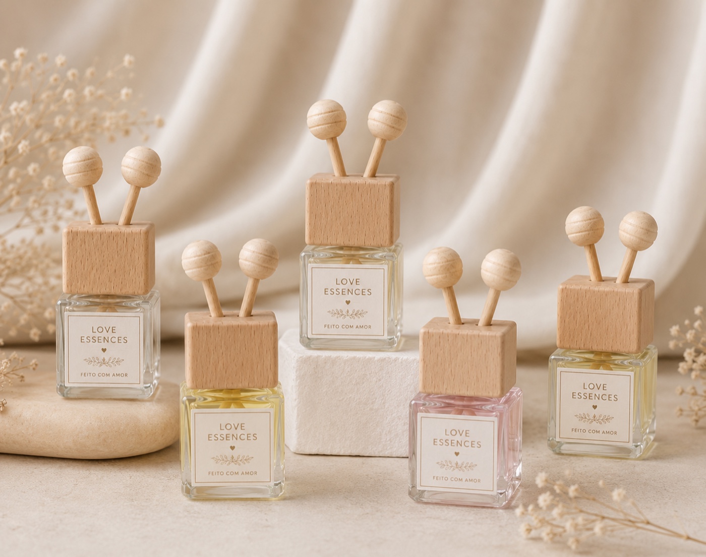 Aroma em Viagem, mini difusor artesanal para o carro Love Essences